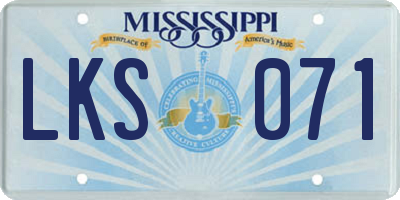 MS license plate LKS071