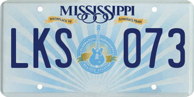 MS license plate LKS073