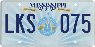 MS license plate LKS075