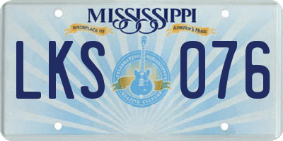 MS license plate LKS076
