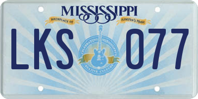 MS license plate LKS077