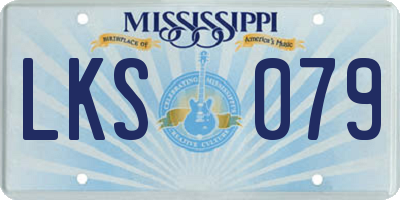 MS license plate LKS079