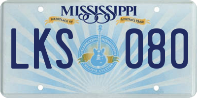 MS license plate LKS080