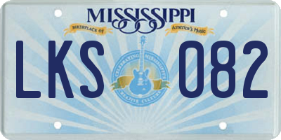 MS license plate LKS082