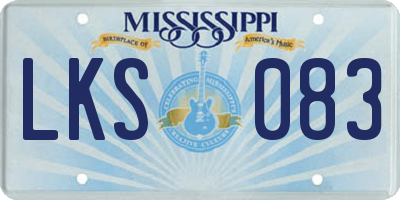 MS license plate LKS083