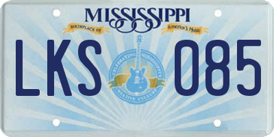 MS license plate LKS085