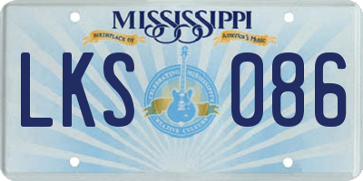 MS license plate LKS086