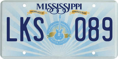 MS license plate LKS089