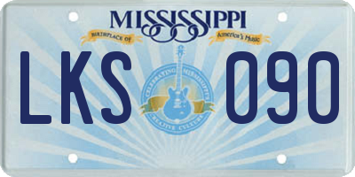 MS license plate LKS090