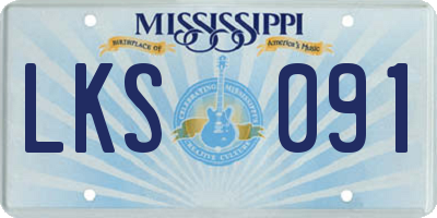 MS license plate LKS091