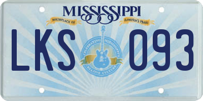 MS license plate LKS093