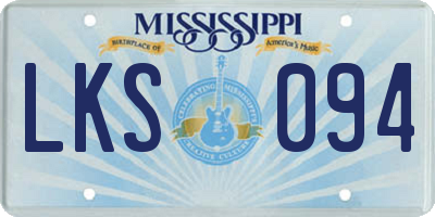MS license plate LKS094
