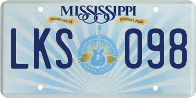 MS license plate LKS098