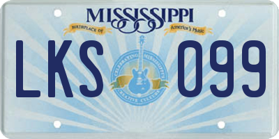 MS license plate LKS099