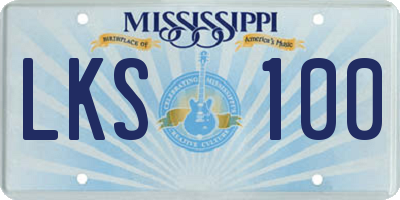 MS license plate LKS100