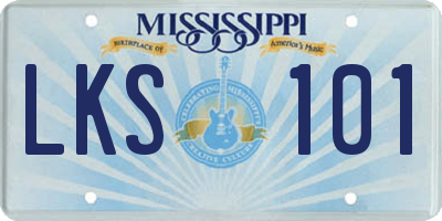 MS license plate LKS101