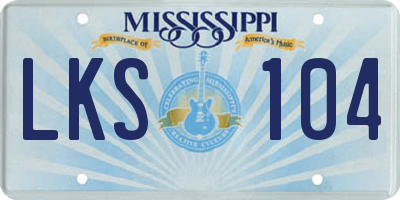 MS license plate LKS104
