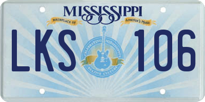MS license plate LKS106