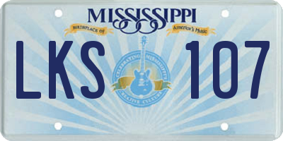 MS license plate LKS107