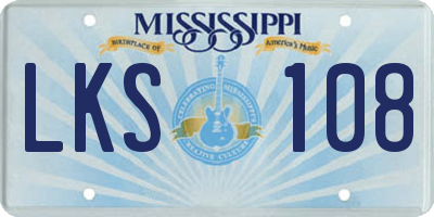 MS license plate LKS108