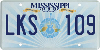 MS license plate LKS109