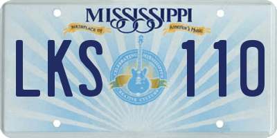 MS license plate LKS110