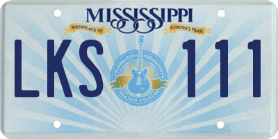 MS license plate LKS111