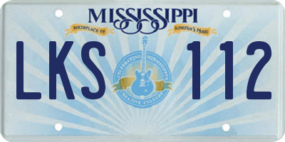 MS license plate LKS112