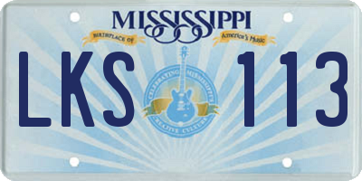 MS license plate LKS113