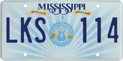 MS license plate LKS114