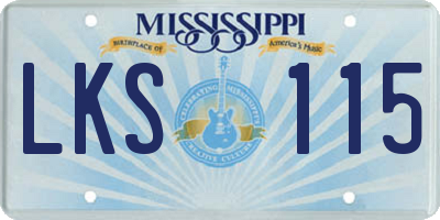 MS license plate LKS115