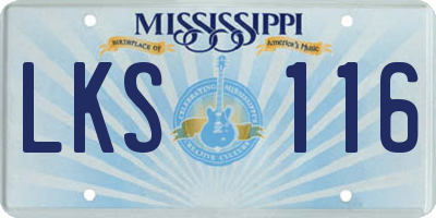 MS license plate LKS116