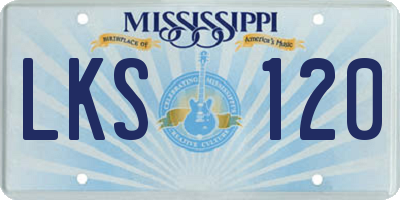 MS license plate LKS120