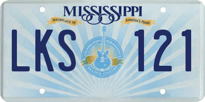 MS license plate LKS121