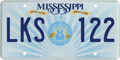 MS license plate LKS122