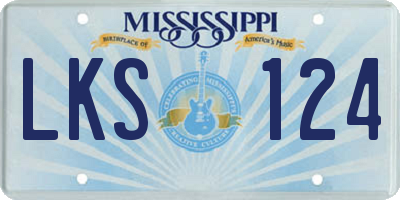 MS license plate LKS124