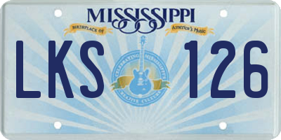 MS license plate LKS126