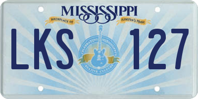 MS license plate LKS127