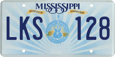 MS license plate LKS128