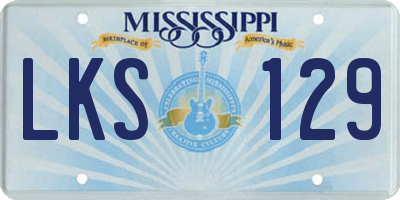 MS license plate LKS129