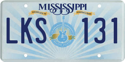 MS license plate LKS131