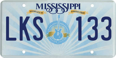 MS license plate LKS133