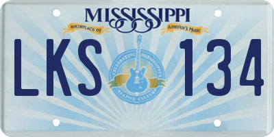 MS license plate LKS134