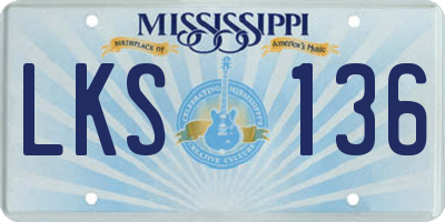 MS license plate LKS136