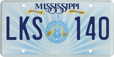 MS license plate LKS140