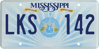 MS license plate LKS142