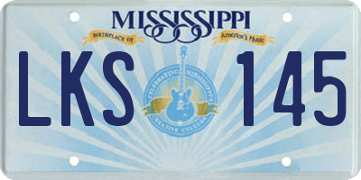 MS license plate LKS145