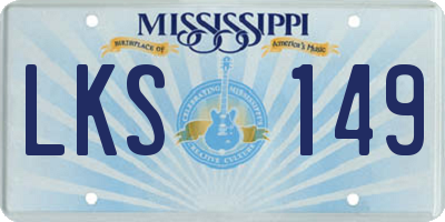 MS license plate LKS149