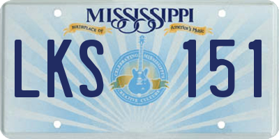 MS license plate LKS151