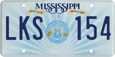 MS license plate LKS154